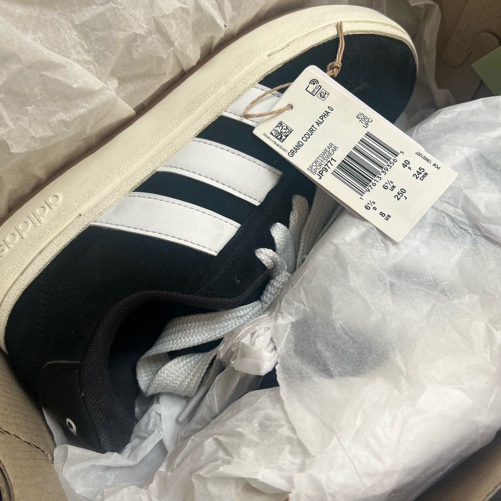 Adidas Grand Court Black and White Classic Shoes